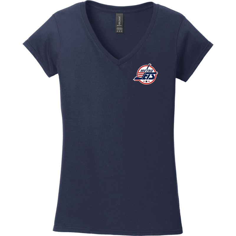 Metro Jets Softstyle Ladies Fit V-Neck T-Shirt