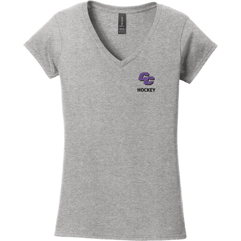 Curry College Softstyle Ladies Fit V-Neck T-Shirt